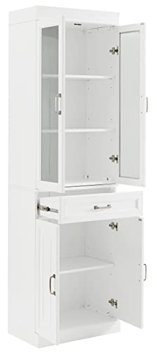 Crosley Furniture Stanton Glass Door Pantry, White