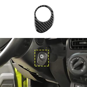 junleli ignition switch decorative trim stickers for suzuki jimny 2019 2020 2021 2022 2023 jb43 jb64 jb74 car interior accessories soft carbon fiber