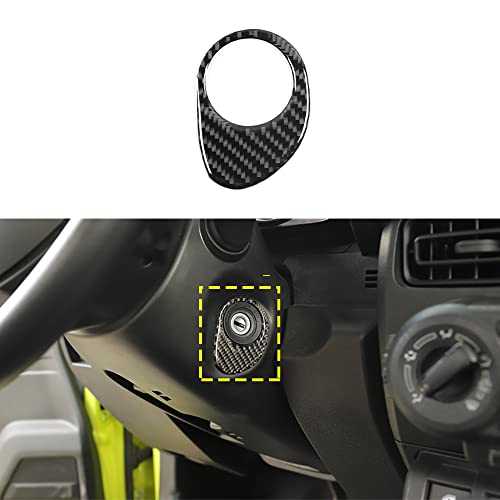 JUNLELI Ignition Switch Decorative Trim Stickers for Suzuki Jimny 2019 2020 2021 2022 2023 JB43 JB64 JB74 Car Interior Accessories Soft Carbon Fiber