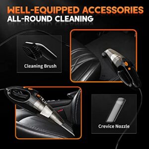 HOTOR Car Vacuum Cleaner with High Power, Portable & Handheld Vacuum Cleaner Corded with Mutiple Accessories for All-Round Cleaning