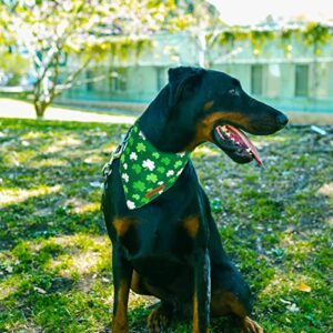 Realeaf St. Patrick's Day Dog Bandanas 2 Pack, Triangle Reversible Pet Scarf for Boy and Girl, Premium Durable Fabric, Multiple Sizes Offered, Bandana for Medium and Large Dogs (Large)