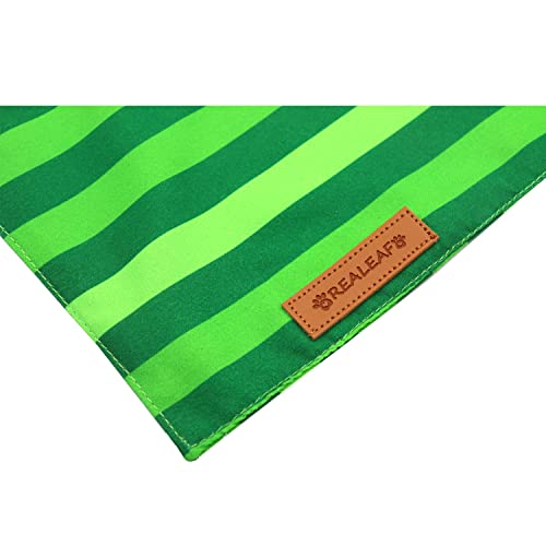 Realeaf St. Patrick's Day Dog Bandanas 2 Pack, Triangle Reversible Pet Scarf for Boy and Girl, Premium Durable Fabric, Multiple Sizes Offered, Bandana for Medium and Large Dogs (Large)