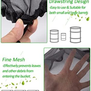 4 Pcs Mesh Cover for Rain Barrels - Rain Barrel Net Cover with Drawstring Rain Barrel Netting Screen for Preventing Fallen Leaves Debris and Small Objects in The Garden or Under The Eaves - 39in