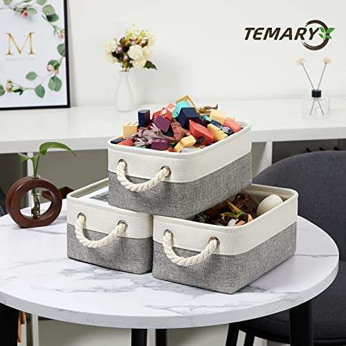 Temary 12 Inch Storage Baskets Foldable Fabric Storage Cubes 10PCs Storage Bins Organizer with Handles, Baskets for Organizing Clothes, Toys, Towels