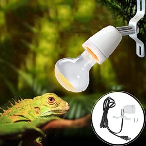 Hztyyier Reptile Heating Lamp Holder, E27 Rotatable Reptile Pet Heat Lamp Bulb Base Socket Holder for Turtle Tank Habitat Reptile