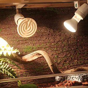 Hztyyier Reptile Heating Lamp Holder, E27 Rotatable Reptile Pet Heat Lamp Bulb Base Socket Holder for Turtle Tank Habitat Reptile