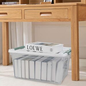 Innouse Plastic Latch Storage Box, 35 Quart, Pack of 6, Large Clear Plastic Bins