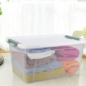 Innouse Plastic Latch Storage Box, 35 Quart, Pack of 6, Large Clear Plastic Bins