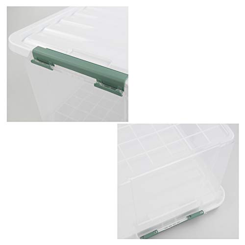 Innouse Plastic Latch Storage Box, 35 Quart, Pack of 6, Large Clear Plastic Bins