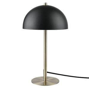globe electric 52938 luna 15" desk lamp, matte black, matte brass accents, in-line on/off rocker switch