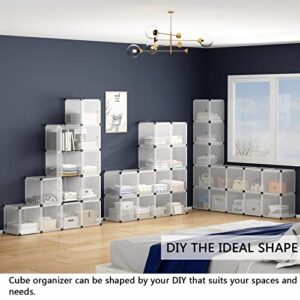 Aeitc 24 Storage Cubes- 14’’x14’’ Cube, More Sturdy (add Wire Panel), DIY Clothes Organizer, Craft Cube Storage with Doors, Bookshelf Units, Toy Storage Cabinets