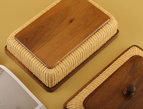 Teng Jin Rectangular with Lid Handmade Nantucket basket Cane staves finely-woven home-storage-baskets-and-containers Arts,Decorative Storage Baskets for Shelves