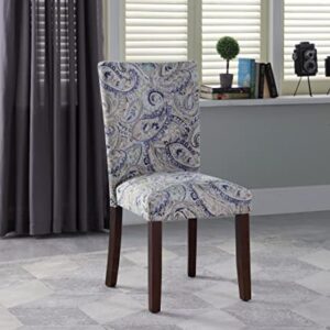 HomePop Parsons Classic Dining Room Tables and Chairs, Pack of 2, Blue Velvet