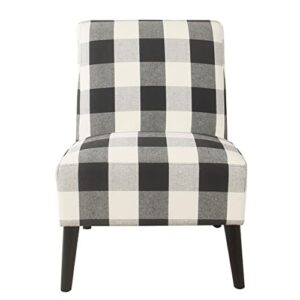 homepop modern armless dining accent chair, black
