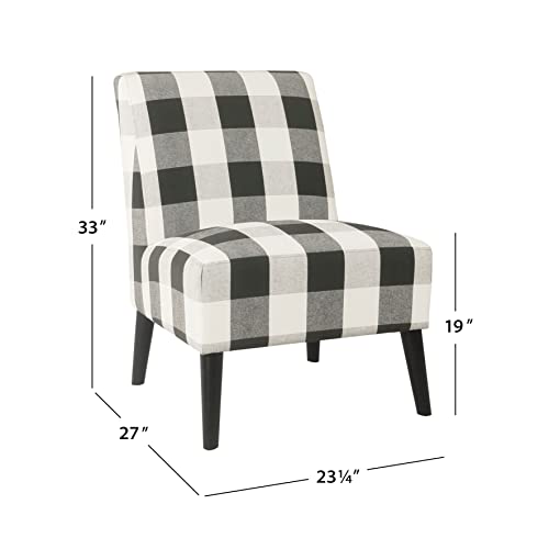 HomePop Modern Armless Dining Accent Chair, Black