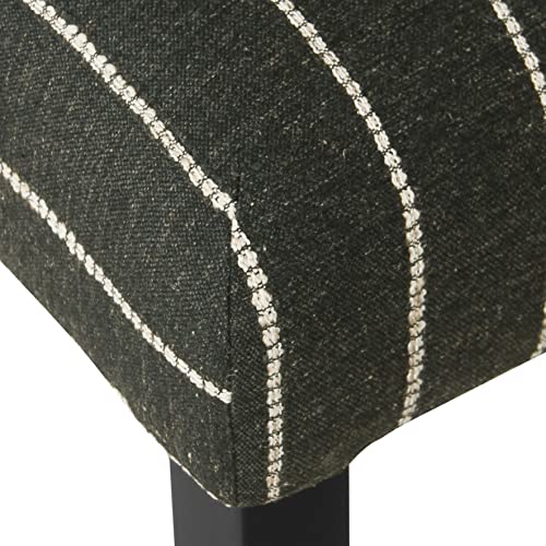 HomePop Classic Parsons Dining Chair -Black with Boucle Stripe (Set of 2)