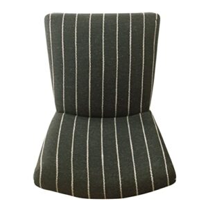 HomePop Classic Parsons Dining Chair -Black with Boucle Stripe (Set of 2)