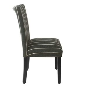 HomePop Classic Parsons Dining Chair -Black with Boucle Stripe (Set of 2)