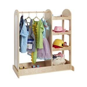 ECR4Kids Dress Up Center with Mirrors, Costume Organizer, Natural