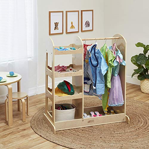 ECR4Kids Dress Up Center with Mirrors, Costume Organizer, Natural