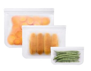 reusable silicone food storage bags, clear, 20 piece bundle