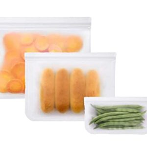 Reusable Silicone Food Storage Bags, Clear, 20 piece bundle