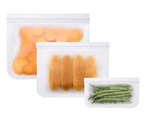 Reusable Silicone Food Storage Bags, Clear, 20 piece bundle