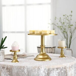 LIFESTIVAL 7 Pcs Gold Cake Stands Set Metal Cupcake Holder Candlestick Dessert Display Plate Serving Platter for Party Wedding Brithday Baby Shower Celebration Home Decoration