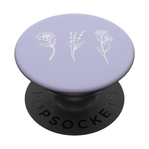 minimalist purple-lavender floral pattern flower popsockets standard popgrip