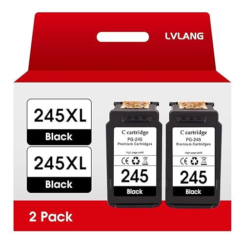 PG 245 XL Ink Cartridges,2 Black Combo Pack, Remanufactured Ink Cartridge Replacement for Canon PG245 Compatible for TS3120 MX492 MG2522 MG2920 MG2520 TR4522 Printer