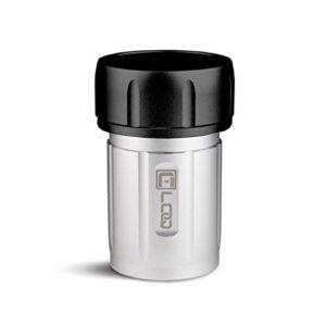 canniloq t80aspb premium rugged airtight jar and aluminum container keeps dry goods fresh, silver body black cap, 80ml