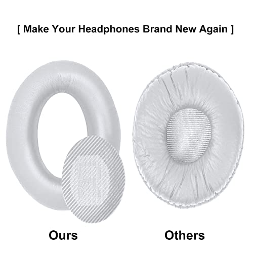 Hoxiver Earpads Cushions Replacement for Bose QC35 (QuietComfort 35) & QC35ii Headphones Ear Pads,Soft Protein Leather,Noise Isolation Foam(White)