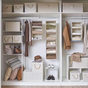 StorageWorks 6-Shelf Hanging Closet Organizers, Two 3-Shelf Separable Closet Hanging Shelves, 12" D x 12" W x 48 3⁄4" H, Mixing of Beige, White & Ivory