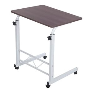 AT-X Height Adjustable Home Office Desk, Moveable Mobile Stand Up Desk, Storage Desk Laptop Desk, Computer Desk Bedside Table with Wheels for Study Room Bedroom Living Room (Red)