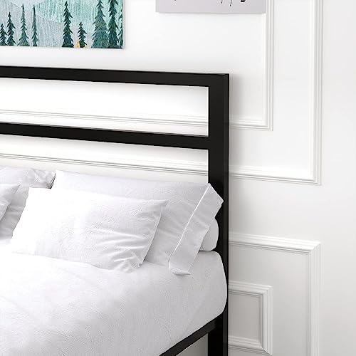 4 EVER WINNER Twin Bed with Headboard and Footboard, 14 Inch Twin Size Metal Platform Bed Frame, Heavy Duty, No Box Spring Needed, Anti-Slip, Easy Assembly, Black