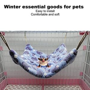 Hztyyier Pet Hamster Hanging Hammock, Coral Fleece Double Layer Hamster Cage Ferret Cage Pet Hammock Bed Hanging Bed