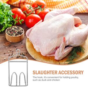 Happyyami Chicken Hanger for Slaughter Stainless Steel Poultry Hook Meat Hanging Hooks for Pork Poultry Duck Meat Processing Equipment