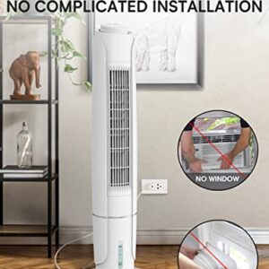 Evaporative Air Cooler Windowless - COMFYHOME 3 IN 1 Portable Evaporative Cooler, 3 Speeds, 60°Oscillation, 12H Timer & Remote, Personal Cooling Fan, Room Air Conditioner for Bedroom Home Office, 43In