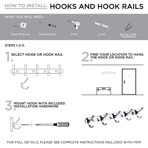 JOMOO Coat Rack Wall Mounted, 5 Double Dual Hooks Coat Heavy Duty Metal Hook Rack Rail Wall Coat Rack for Clothes Entryway Jacket Mudroom Bathroom