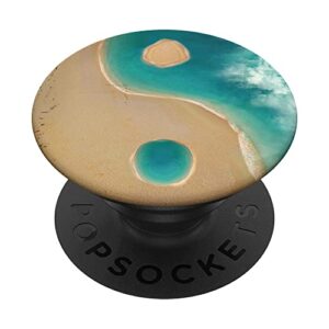 beach sea ocean sand yin yang yinyang tao popsockets swappable popgrip