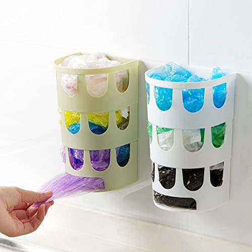 WUIUN Plastic Bag Holders for Grocery Bags Wall Mount, Bag Recycling Organizer for Store Plastic Shopping Bags and Handy for Reuse(White)