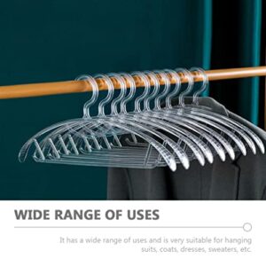 Pants Hangers Clear Plastic Hangers Suit Rack: 5Pcs Transparent Suit Hangers with Non- Slip Pant Bar Clothing Storage Racks Plastic Heavy Duty Hangers for Home Hotel Shirt Hanger