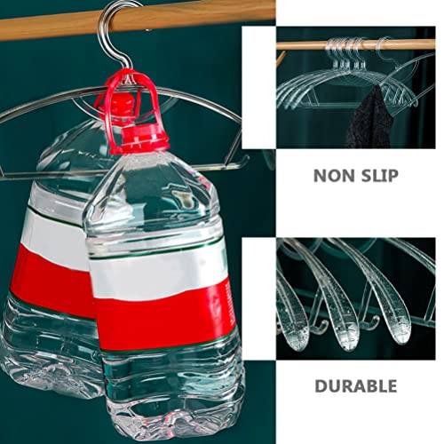 Pants Hangers Clear Plastic Hangers Suit Rack: 5Pcs Transparent Suit Hangers with Non- Slip Pant Bar Clothing Storage Racks Plastic Heavy Duty Hangers for Home Hotel Shirt Hanger