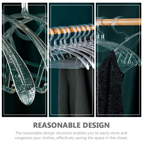 Pants Hangers Clear Plastic Hangers Suit Rack: 5Pcs Transparent Suit Hangers with Non- Slip Pant Bar Clothing Storage Racks Plastic Heavy Duty Hangers for Home Hotel Shirt Hanger