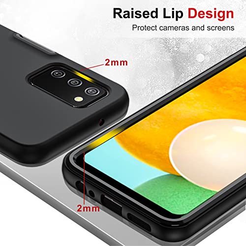 LeYi for Samsung Galaxy A03S Phone Case, Galaxy AO3S Phone Case with [2 x Tempered Glass Screen Protector], Full-Body Shockproof Soft Silicone Phone Cover Case for Samsung A03S (6.5 Inch), Black