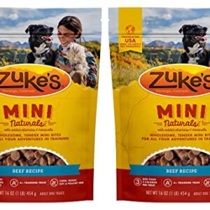 Zuke's Mini Naturals Dog Training Treats, Salmon Recipe, Soft Mini Dog Treats with Vitamins & Minerals, Made for All Breed (16 Ounce (Pack of 2))