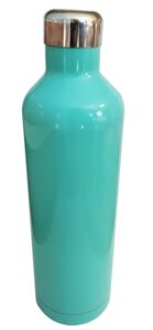 winesulator stainless steel double wall insulated travel wine growler 24oz (teal)