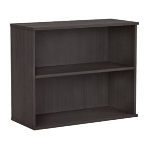 bush business furniture hybrid small 2 shelf bookcase in storm gray