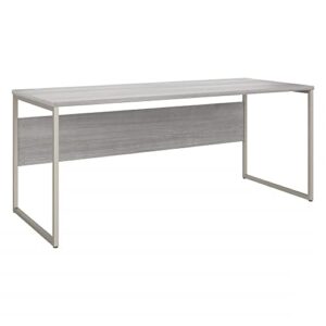 bush business furniture table with open metal leg design and privacy panel | hybrid large computer desk for home office, 72w x 30d, platinum gray