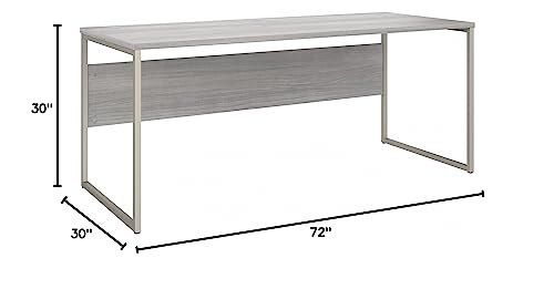 Bush Business Furniture Table with Open Metal Leg Design and Privacy Panel | Hybrid Large Computer Desk for Home Office, 72W x 30D, Platinum Gray